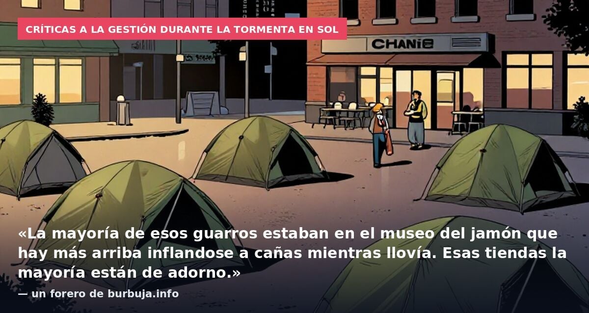 Inundaciones y caos en la acampada de Sol