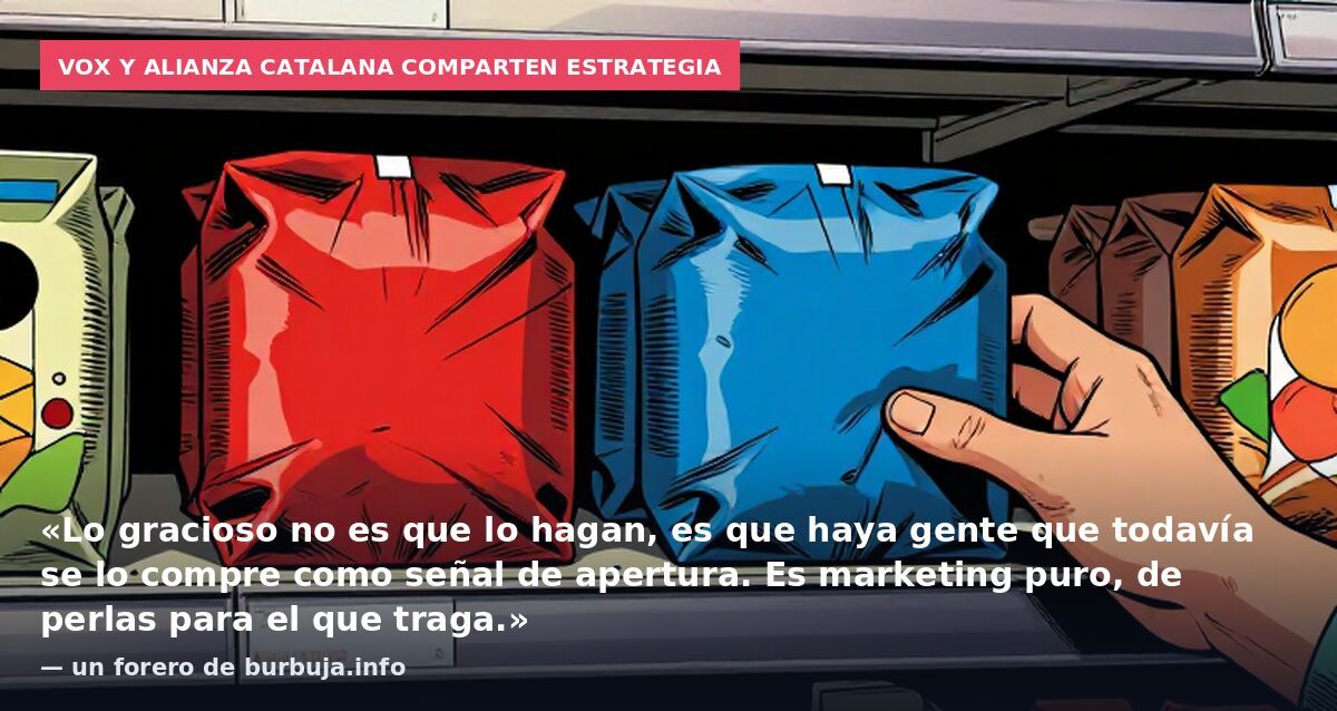 Vox y Alianza Catalana comparten estrategia: «Lo gracioso no es que lo hagan, es que haya gente que todavía se lo compre como señal de apertura. Es marketing puro, de perlas para el que traga.» — un forero de burbuja.info