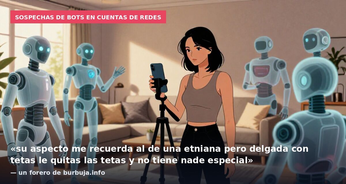 Sospechas de bots en cuentas de redes: «su aspecto me recuerda al de una etniana pero delgada con tetas le quitas las tetas y no tiene nade especial» — un forero de burbuja.info