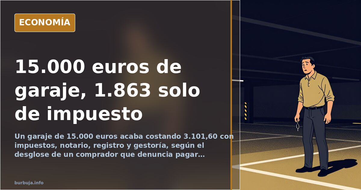 Un garaje de 15.000 euros acaba costando 3.101 en impuestos y tasas
