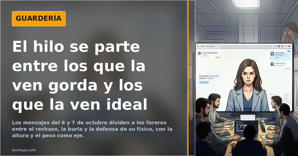 El hilo se parte entre los que la ven gorda y los que la ven ideal