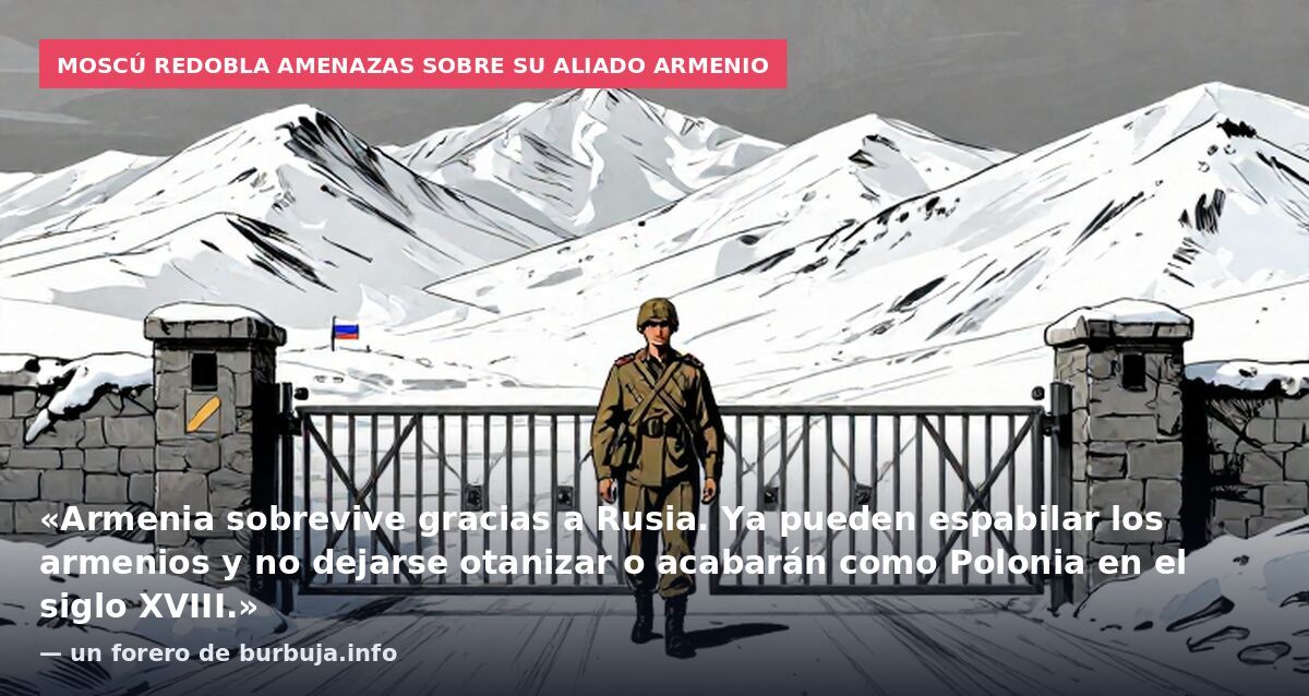 Moscú redobla amenazas sobre su aliado armenio: «Armenia sobrevive gracias a Rusia. Ya pueden espabilar los armenios y no dejarse otanizar o acabarán como Polonia en el siglo XVIII.» — un forero de burbuja.info