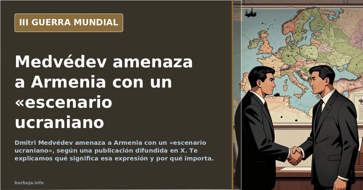 Moscú está asustando a otro país más con un «escenario ucraniano». Medvédev amenaza abiertamente a Armenia con la guerra