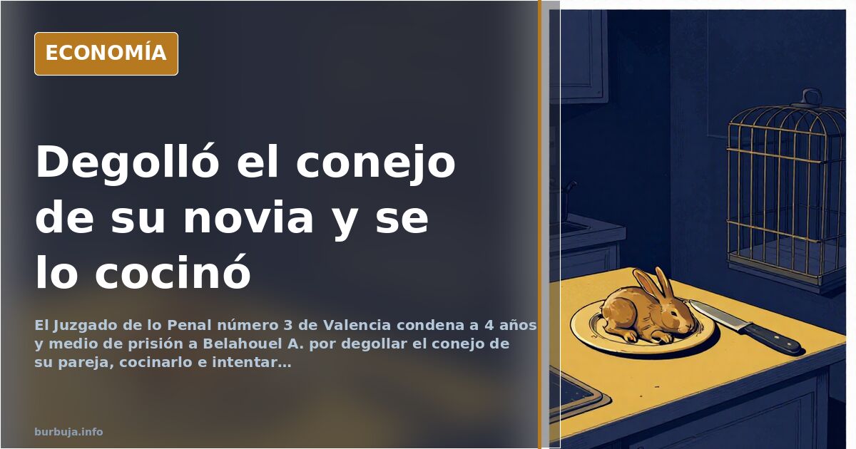 Ilustración editorial de una cocina doméstica con un cuchillo sobre una tabla de madera y una silla vacía, en tonos azul mari