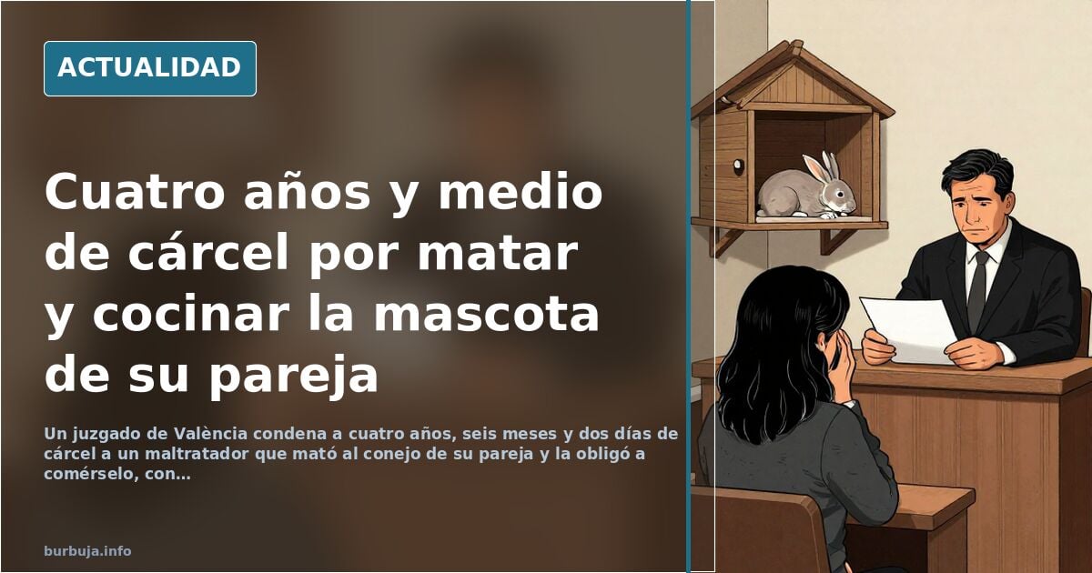 Condenado en València por matar al conejo de su pareja y obligarla a comerlo
