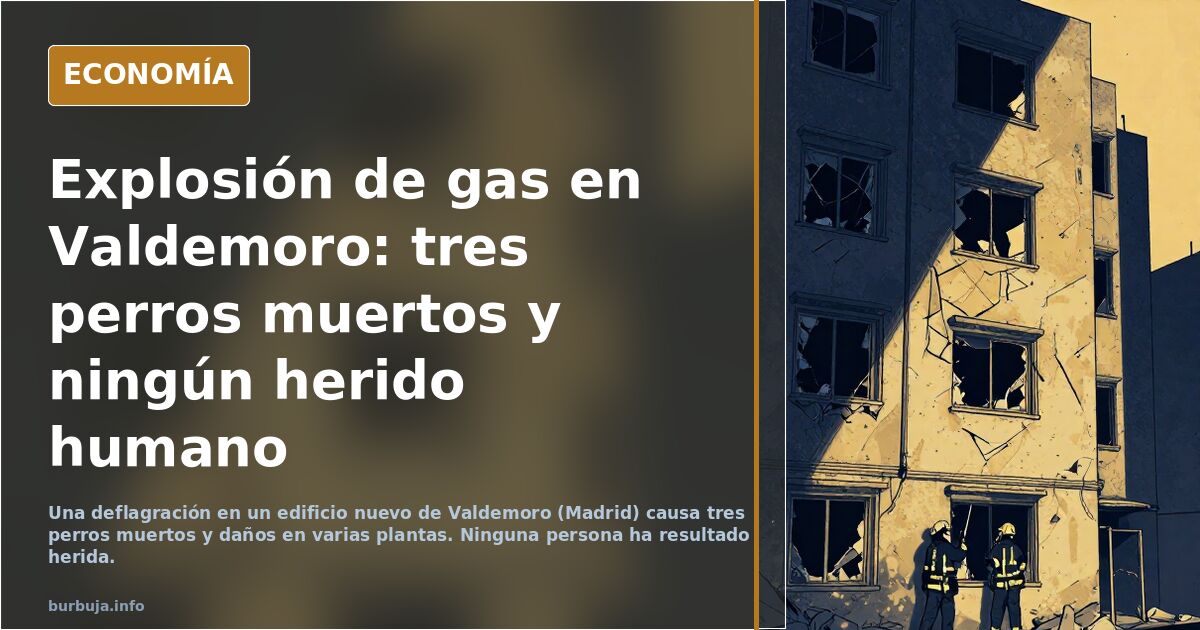 Aparatosa explosión de gas en un edificio nuevo de Valdemoro: mueren tres perros y otro resulta herido