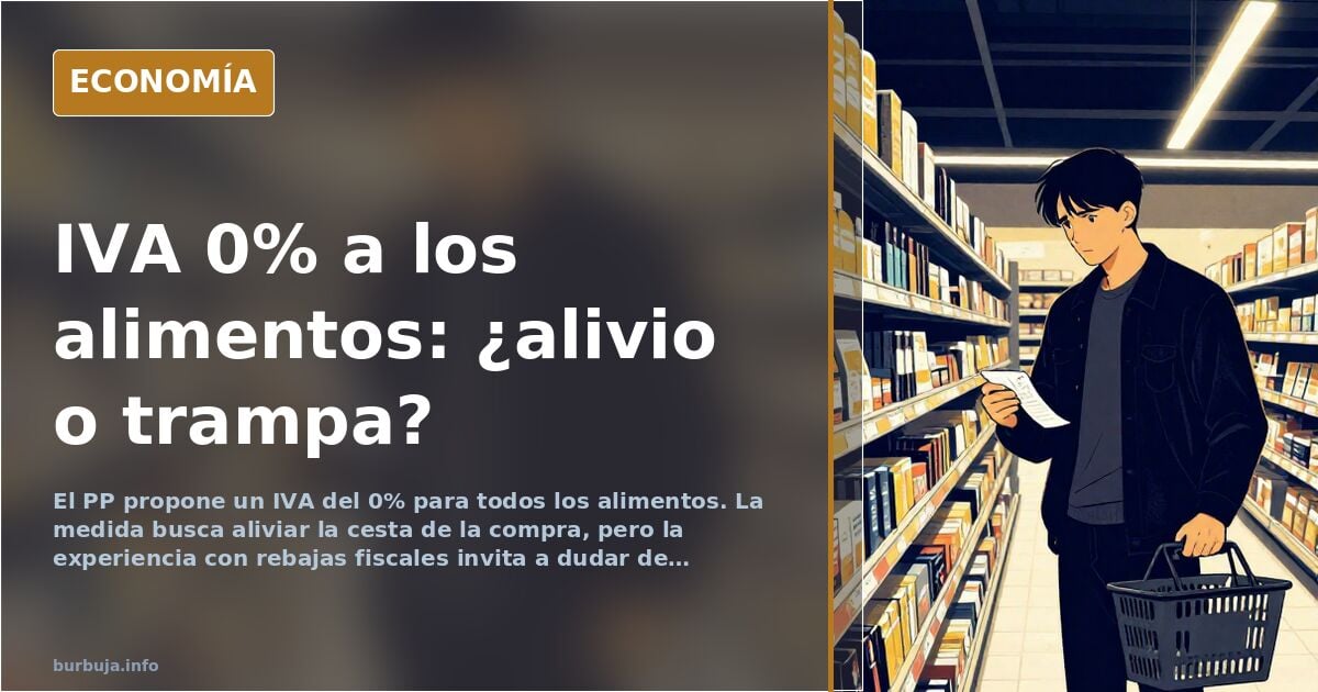 El PP propone un IVA del 0% para todos los alimentos