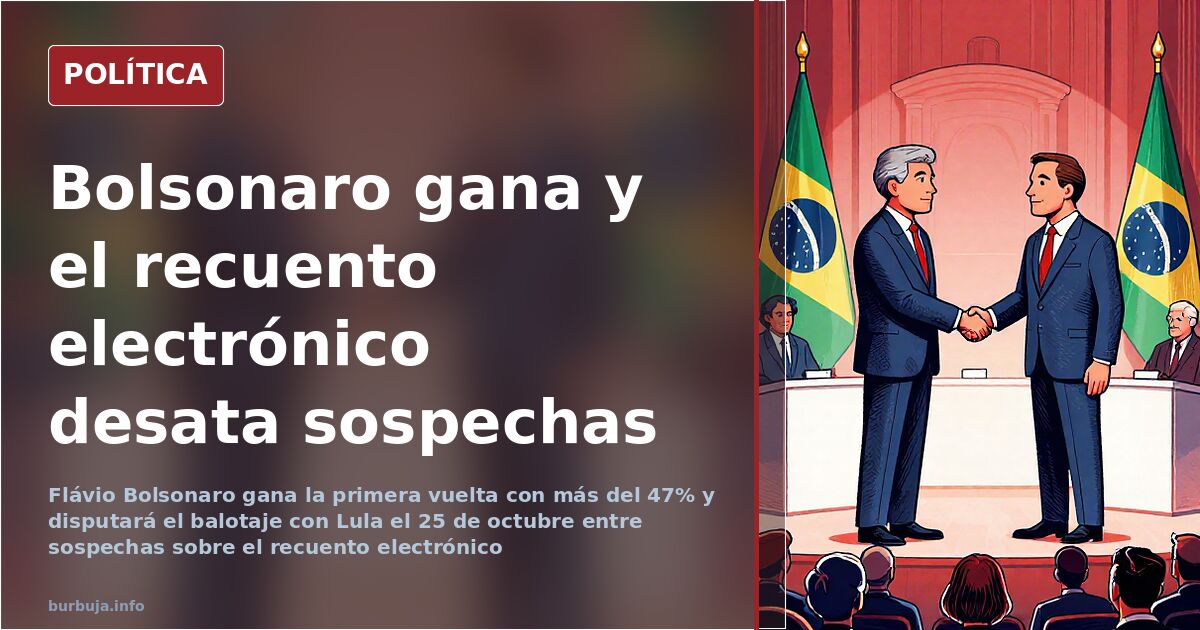 Flávio Bolsonaro gana la primera vuelta y Lula fuerza el balotaje