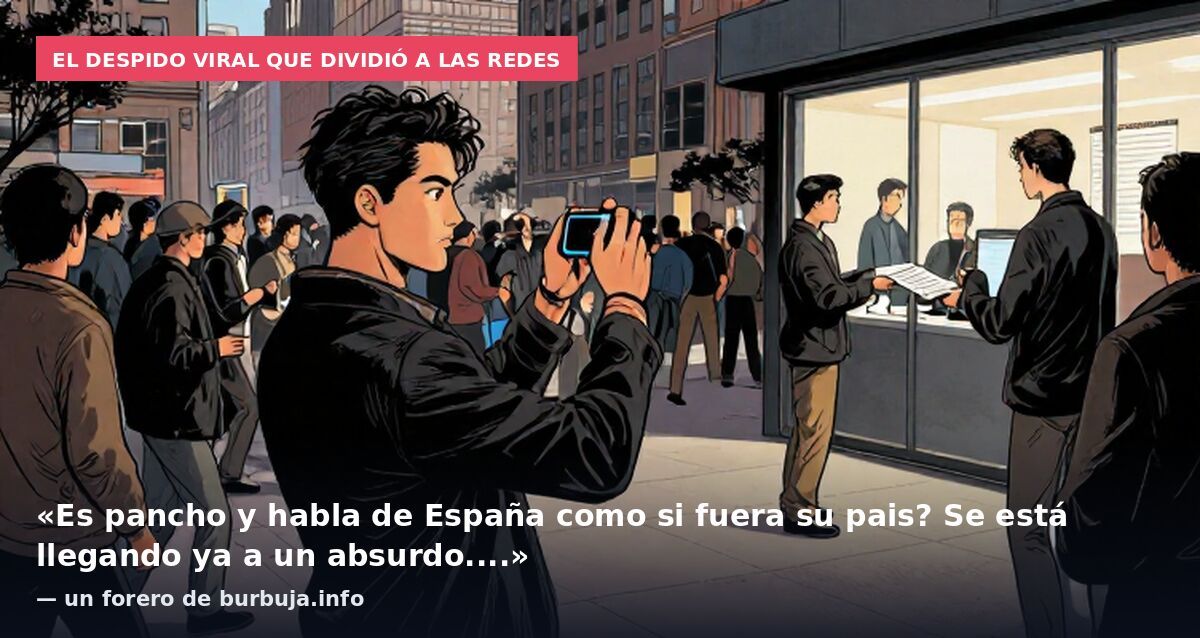 El despido viral que dividió a las redes: «Es pancho y habla de España como si fuera su pais? Se está llegando ya a un absurdo....» — un forero de burbuja.info