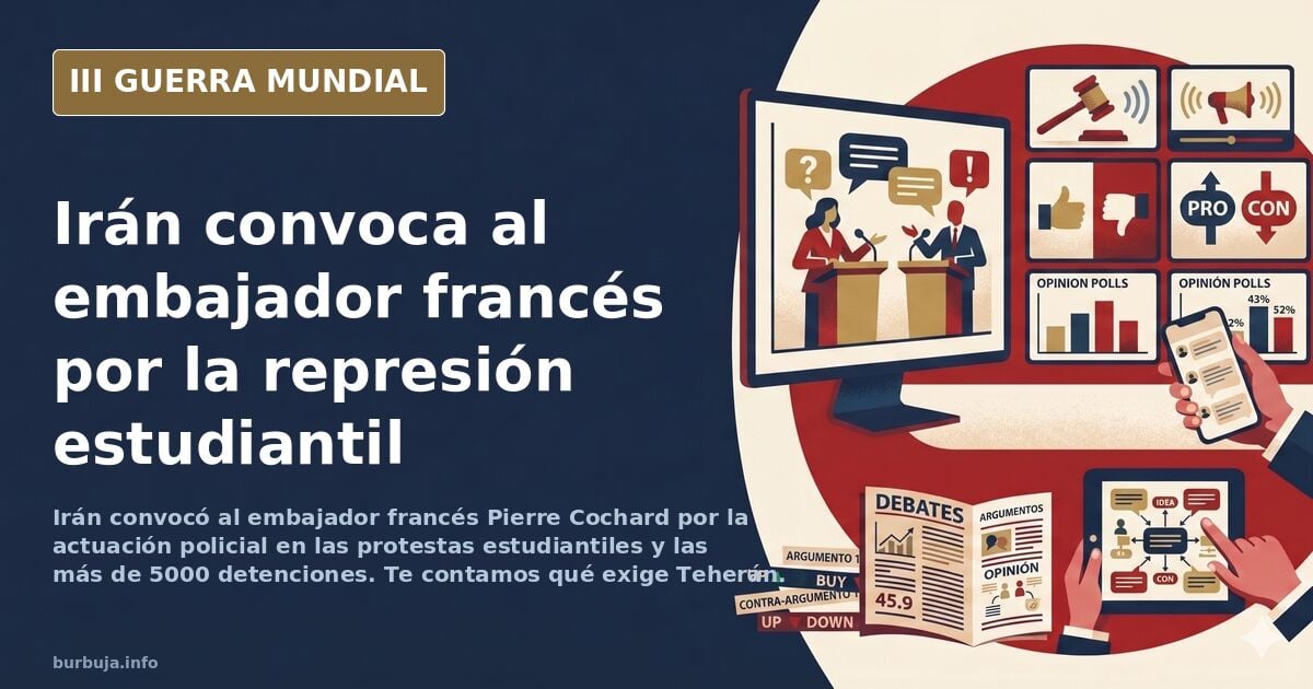 Irán convoca al embajador francés por violenta represión de estudiantes y graves abusaciones de DDHH