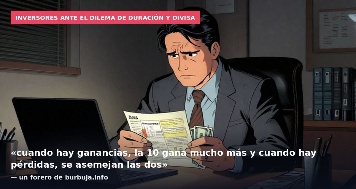 Inversores ante el dilema de duración y divisa: «cuando hay ganancias, la 10 gana mucho más y cuando hay pérdidas, se asemejan las dos» — un forero de burbuja.info