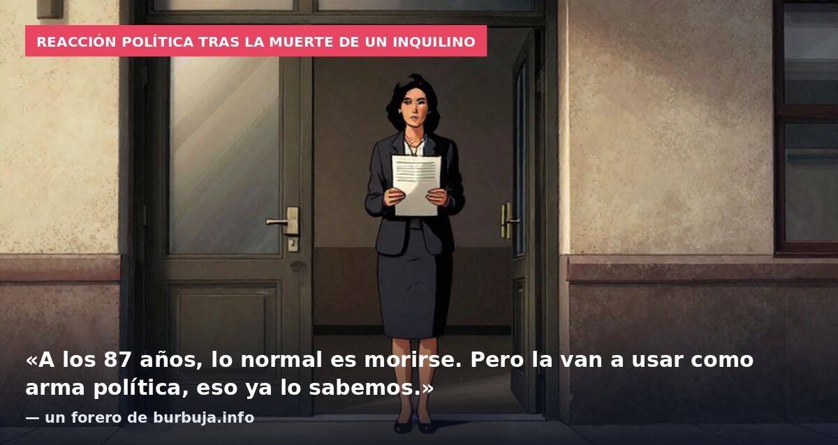 Reacción política tras la muerte de un inquilino: «A los 87 años, lo normal es morirse. Pero la van a usar como arma política, eso ya lo sabemos.» — un forero de burbuja.info