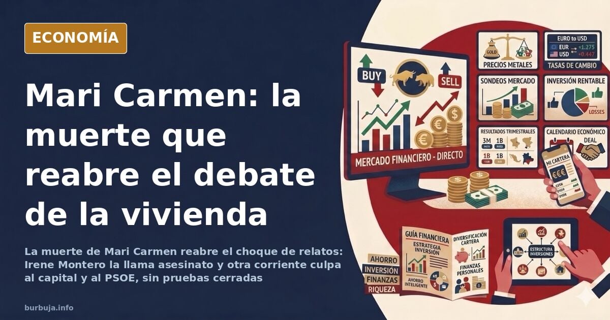 Ilustración editorial de una vivienda pública vacía y un expediente de Urbagestion sobre una mesa, en azul marino y dorado