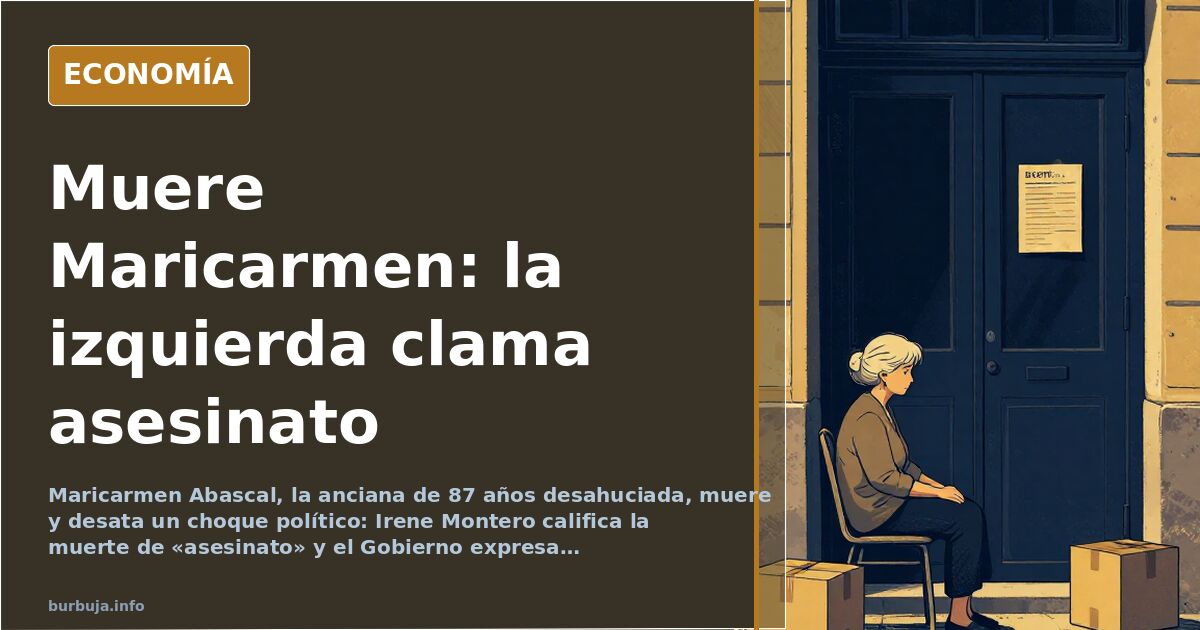 Ilustración editorial de una vivienda antigua con una puerta entreabierta y siluetas de políticos en la lejanía, en tonos azu