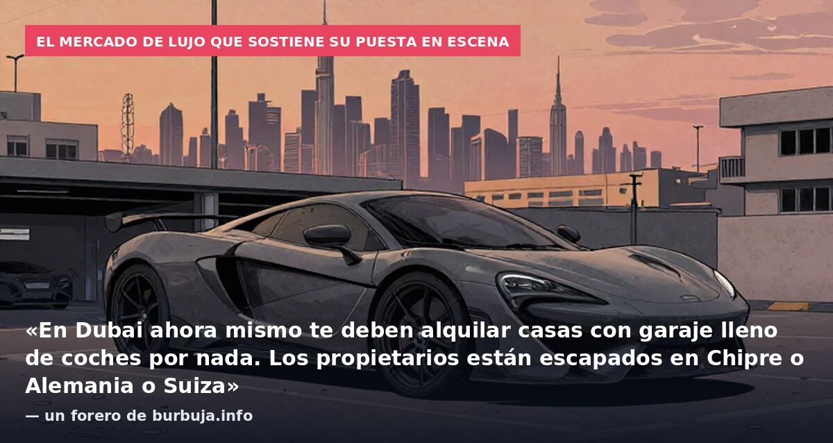 El mercado de lujo que sostiene su puesta en escena: «En Dubai ahora mismo te deben alquilar casas con garaje lleno de coches por nada. Los propietarios están escapados en Chipre o Alemania o Suiza» — un forero de burbuja.info