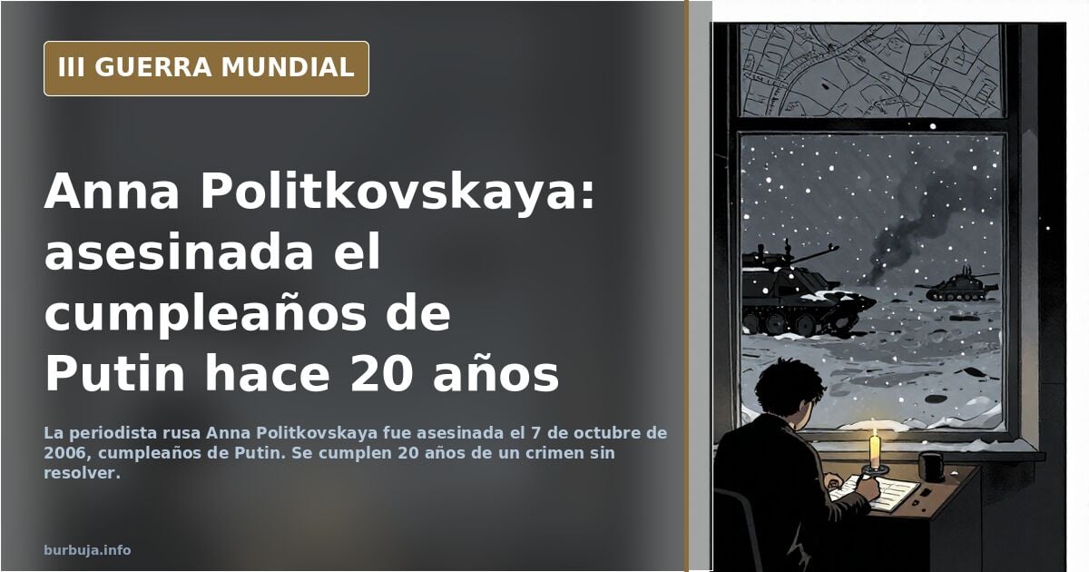 La periodista rusa Anna Politkovskaya fue asesinada el 7 de octubre, cumpleaños de pilinguin, hace 20 años