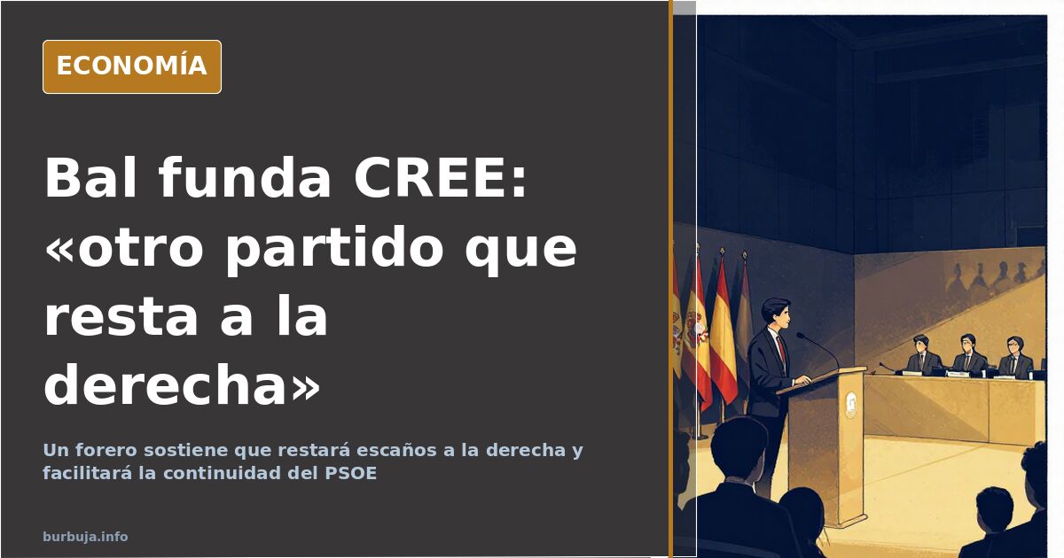 Bal funda CREE: «pésima idea que restará escaños a la derecha»