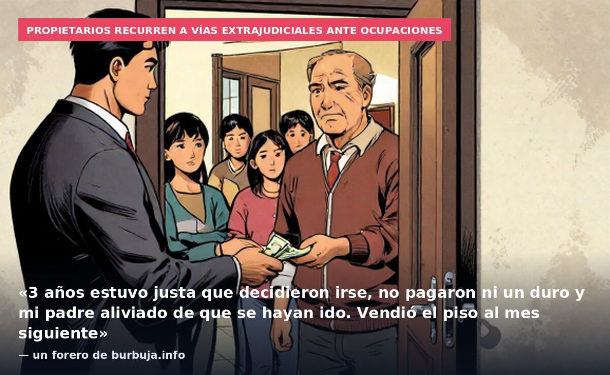 Propietarios recurren a vías extrajudiciales ante ocupaciones: «3 años estuvo justa que decidieron irse, no pagaron ni un duro y mi padre aliviado de que se hayan ido. Vendió el piso al mes siguiente» — un forero de burbuja.info