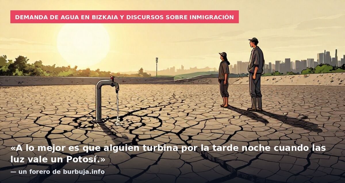 Demanda de agua en Bizkaia y discursos sobre inmigración: «A lo mejor es que alguien turbina por la tarde noche cuando las luz vale un Potosí.» — un forero de burbuja.info