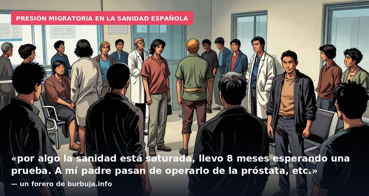 Presión migratoria en la sanidad española: «por algo la sanidad está saturada, llevo 8 meses esperando una prueba. A mí padre pasan de operarlo de la próstata, etc.» — un forero de burbuja.info