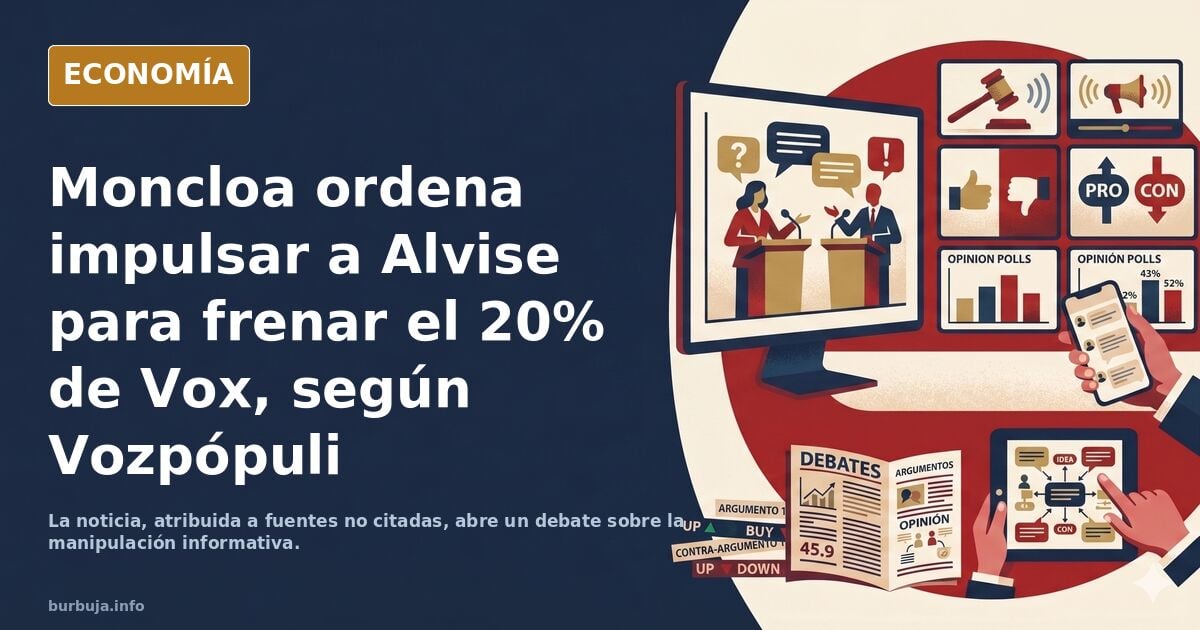Albise Pérez hasta en la sopa. Moncloa ordena impulsar mediáticamente a Alvise para torpedear el 20% de Vox en las encuestas.