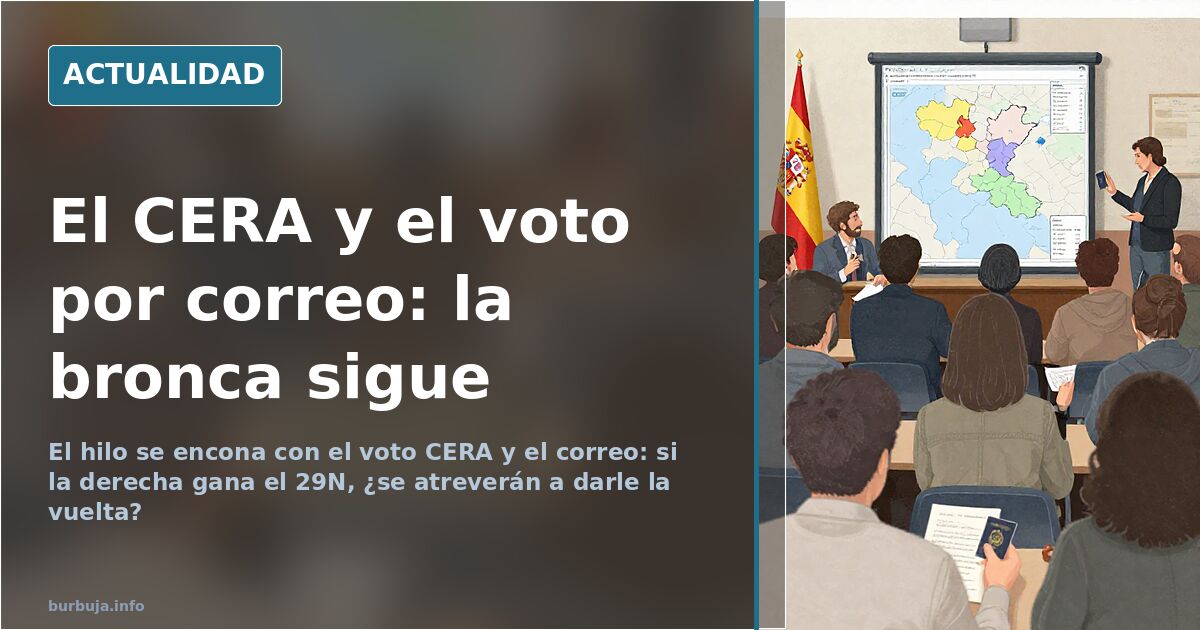 El CERA y el voto por correo: la bronca sigue
