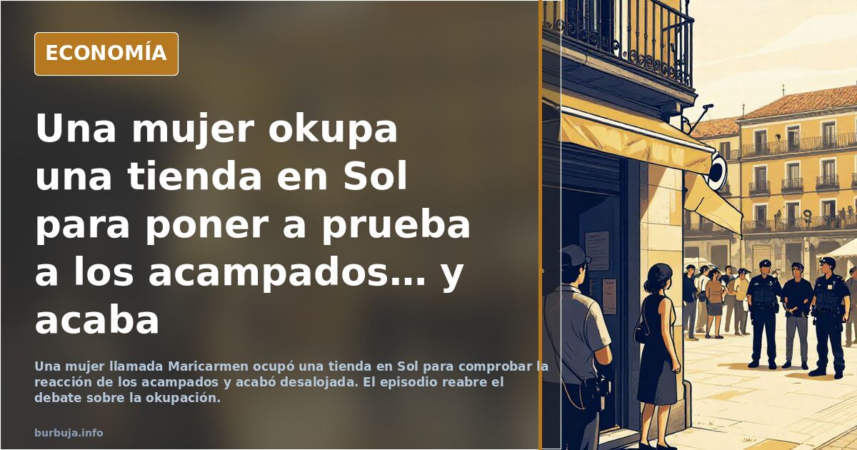 Una mujer okupa una tienda en Sol para poner a prueba a los acampados… y acaba "desahuciada"