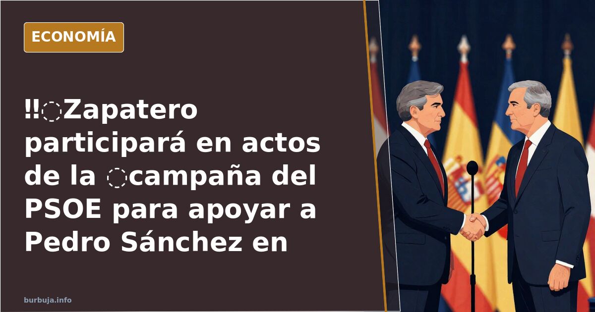 ‼️Zapatero participará en actos de la ️campaña del PSOE para apoyar a Pedro Sánchez en las ️elecciones generales del próximo 29 de noviembre