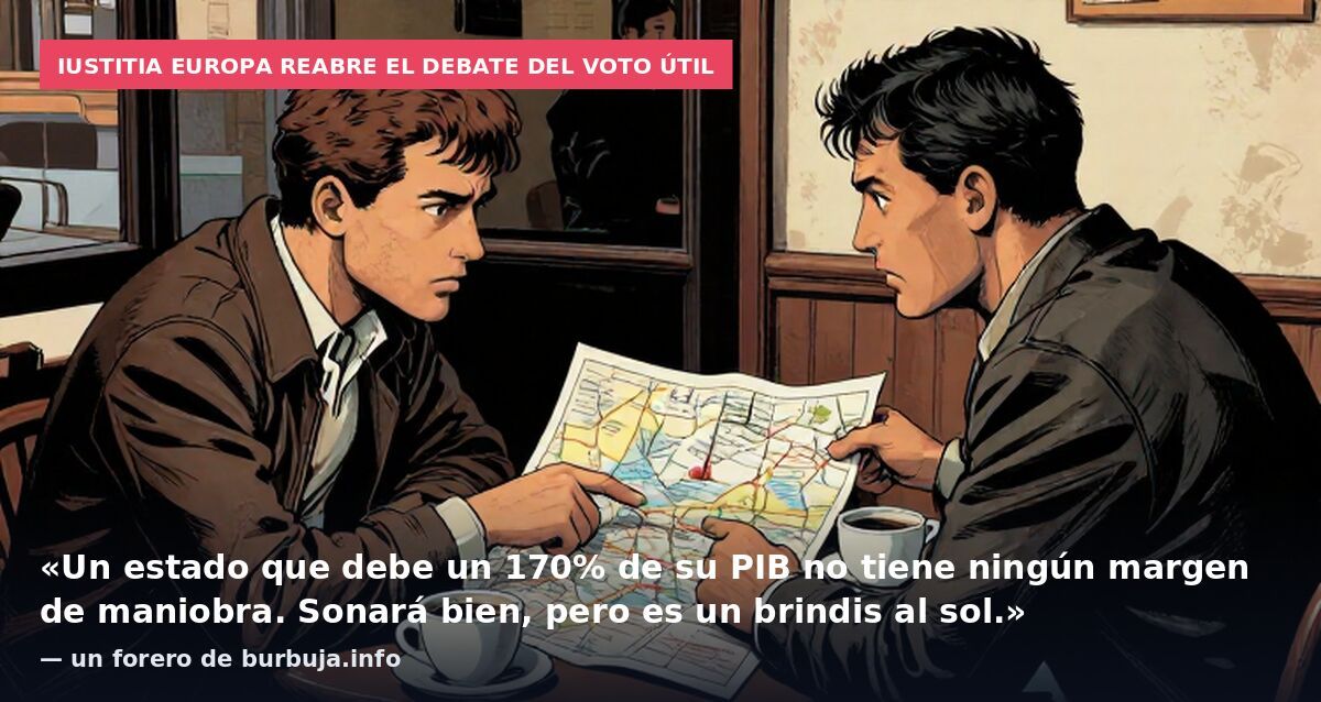 Iustitia Europa reabre el debate del voto útil: «Un estado que debe un 170% de su PIB no tiene ningún margen de maniobra. Sonará bien, pero es un brindis al sol.» — un forero de burbuja.info