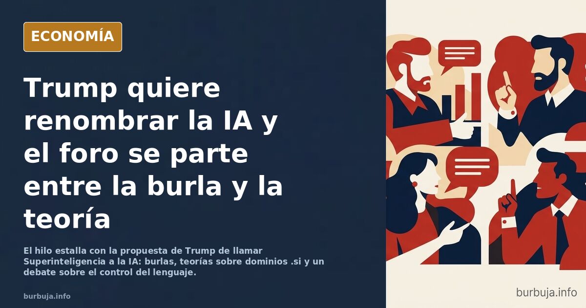 Trump advierte que EEUU considerará "enemigo" a quien siga usando el término "Inteligencia Artificial" en vez de "SuperInteligencia"