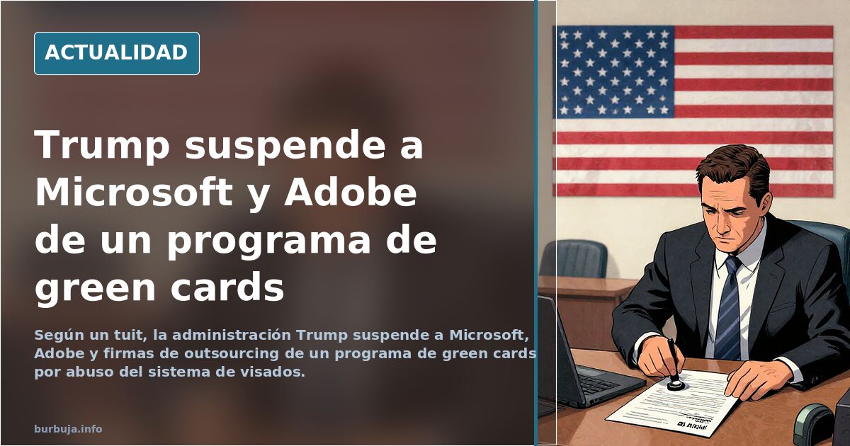 Sello oficial de suspensión sobre documentos de visados de Microsoft y Adobe en un despacho gubernamental