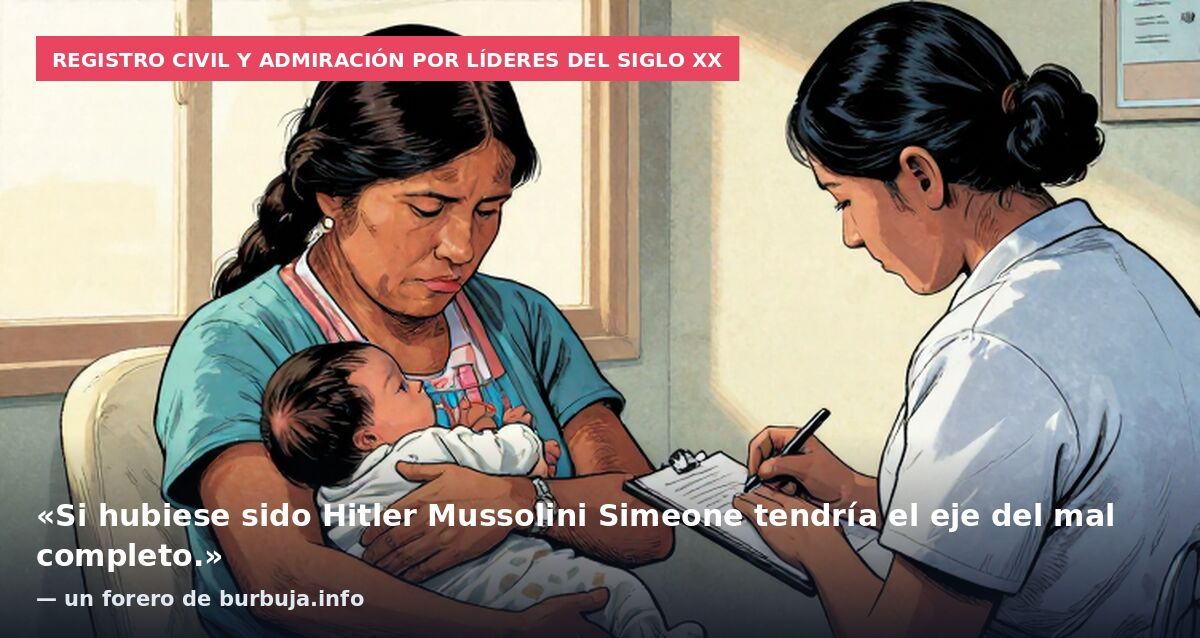 Registro civil y admiración por líderes del siglo XX: «Si hubiese sido Hitler Mussolini Simeone tendría el eje del mal completo.» — un forero de burbuja.info