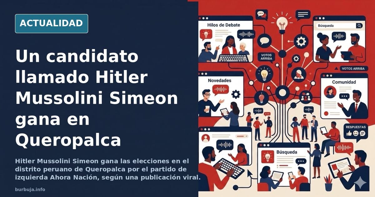 Hitler Mussolini Simeon gana las elecciones en el distrito de Queropalca en Perú por el partido de izquierda Ahora Nación.