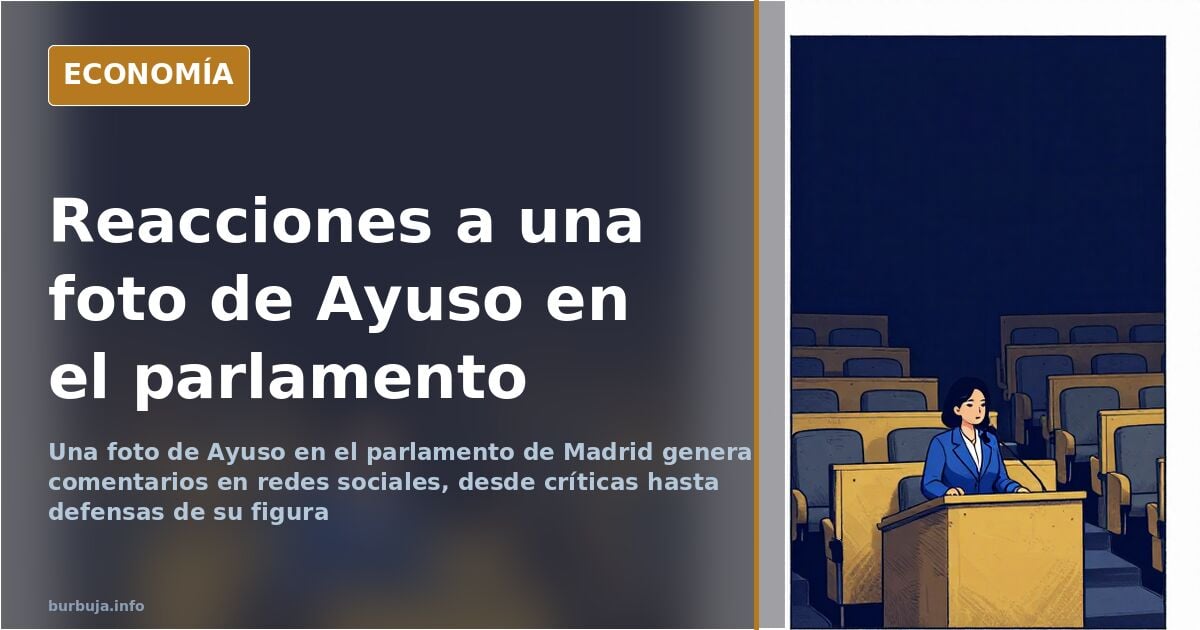 Isabel Díaz Ayuso sentada en su escaño del parlamento de Madrid durante una sesión parlamentaria