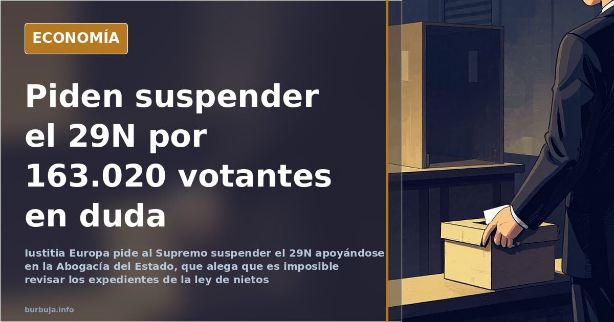 Iustitia Europa pide al Supremo suspender el 29N por la ley de nietos