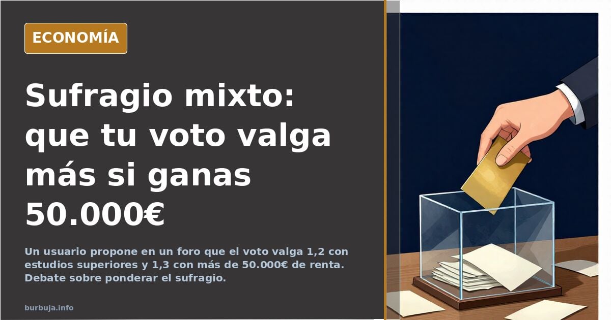 Sufragio mixto: la propuesta que pesa el voto por estudios e IRPF
