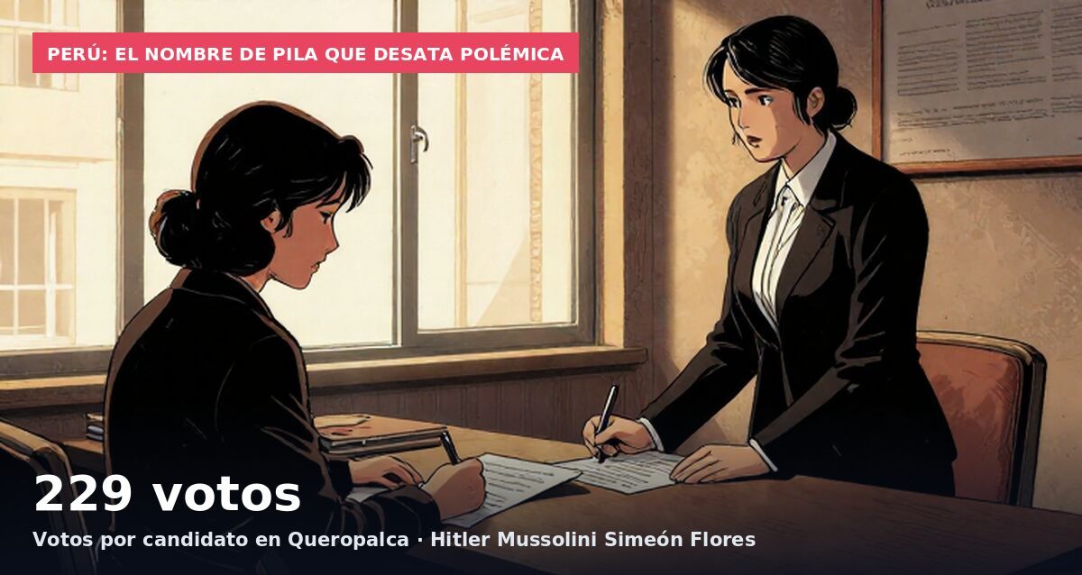 Perú: el nombre de pila que desata polémica: 229 votos Votos por candidato en Queropalca · Hitler Mussolini Simeón Flores