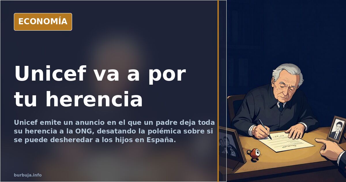 Unicef España y las herencias: el anuncio que reabre el debate sucesorio