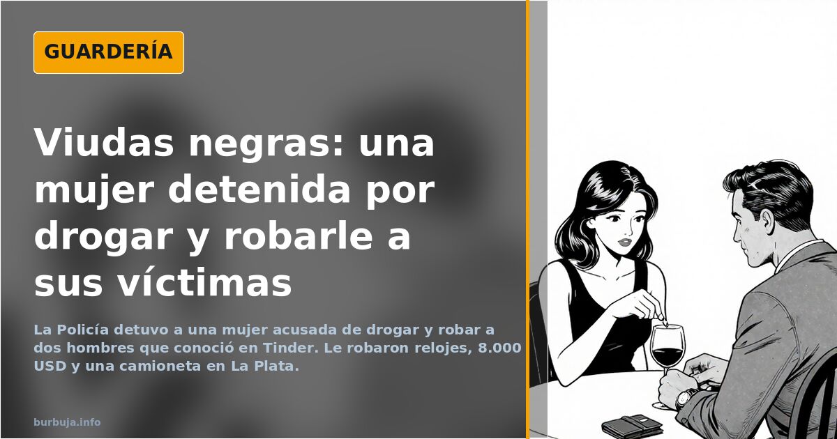 Viudas negras: una mujer detenida por drogar y robarle a sus víctimas