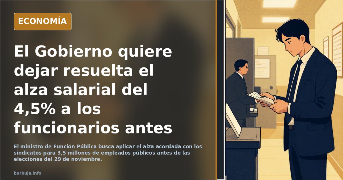 El Gobierno quiere dejar resuelta el alza salarial del 4,5% a los funcionarios antes de las elecciones