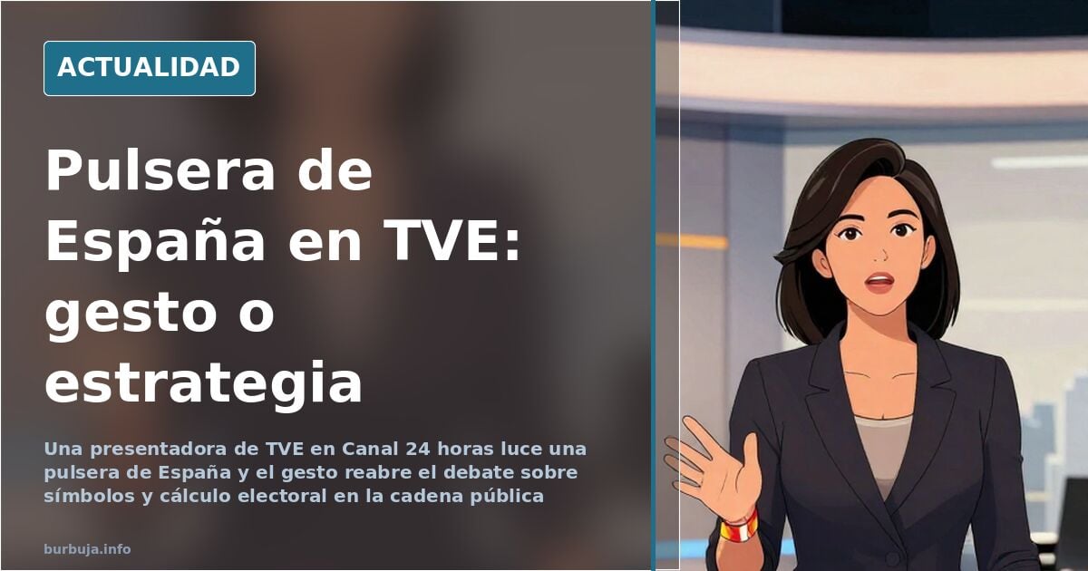 Una presentadora de TVE luce una pulsera de España en Canal 24 horas