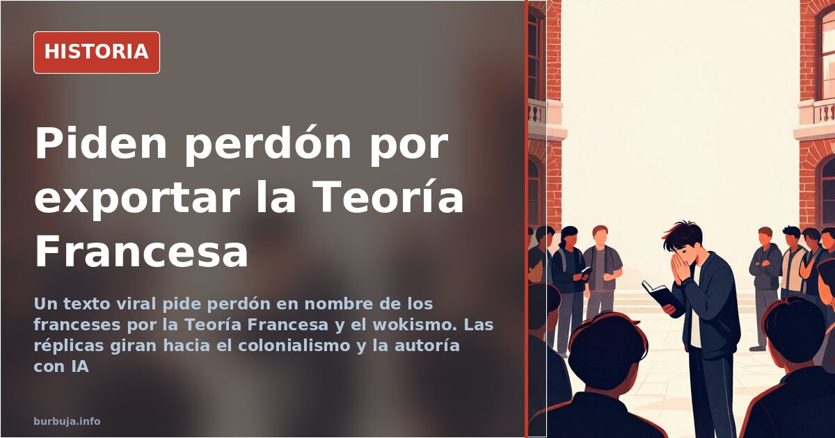 Fotografía de una estatua de filósofo francés con la bandera de Francia al fondo, simbolizando el debate sobre la Teoría Fran