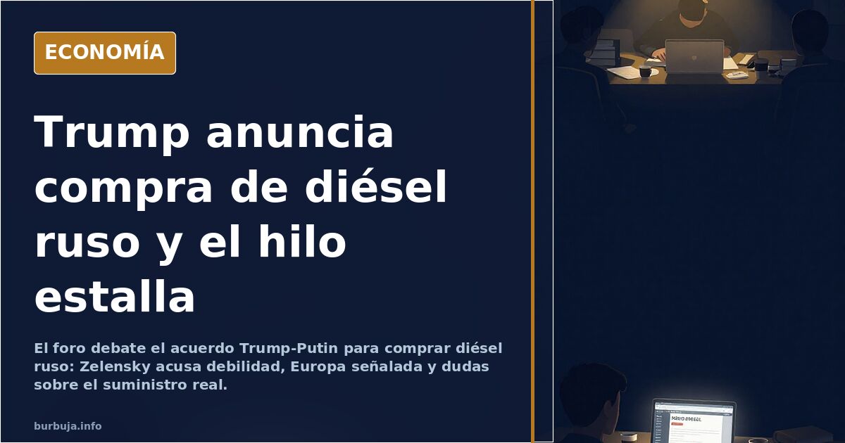 URGENTE - Trump anuncia que comprará a pilinguin varios millones de Toneladas de diésel - acuerdo Rusia-EE.UU pone a Ucrania en la cuerda floja