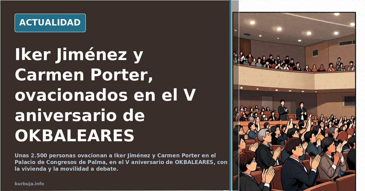 La atronadora ovación a Iker Jiménez y Carmen Porter en el V aniversario de OKBALEARES en el Palacio de Congresos de Palma
