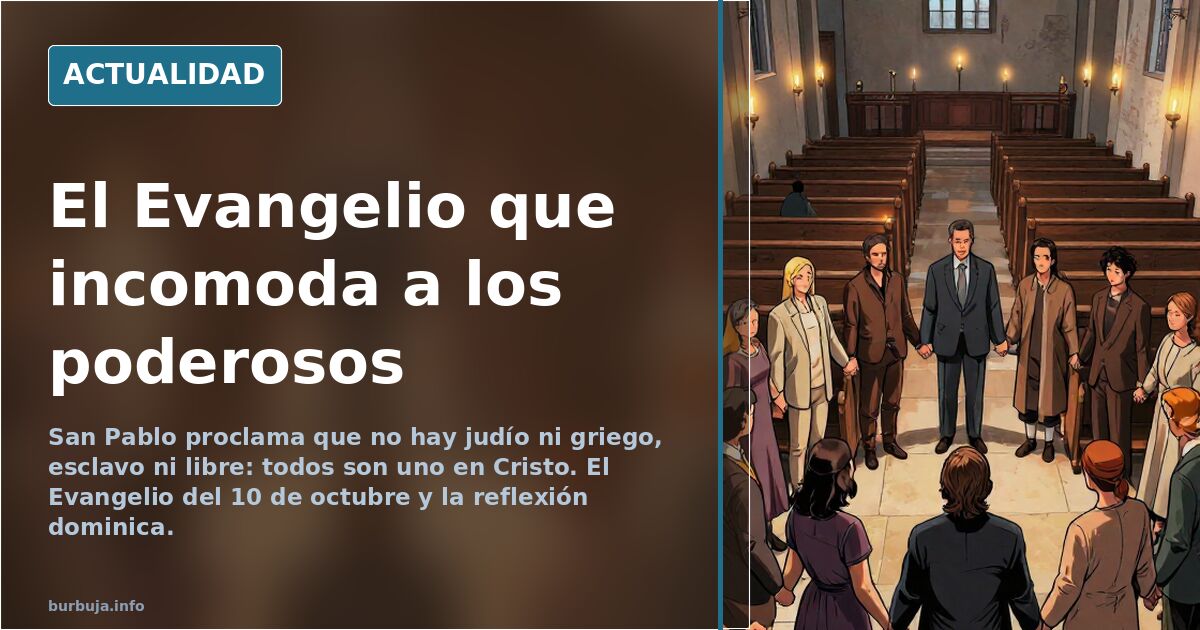 Evangelio del 10 de octubre: la fe que no divide