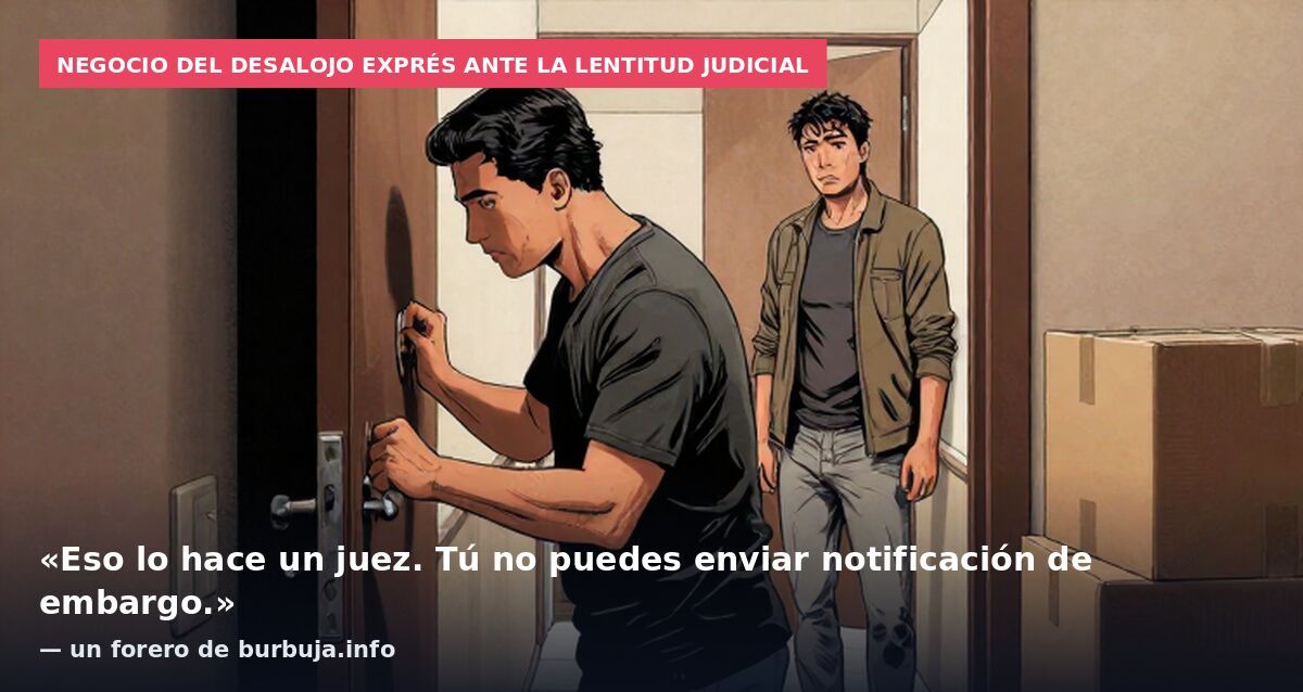 Negocio del desalojo exprés ante la lentitud judicial: «Eso lo hace un juez. Tú no puedes enviar notificación de embargo.» — un forero de burbuja.info