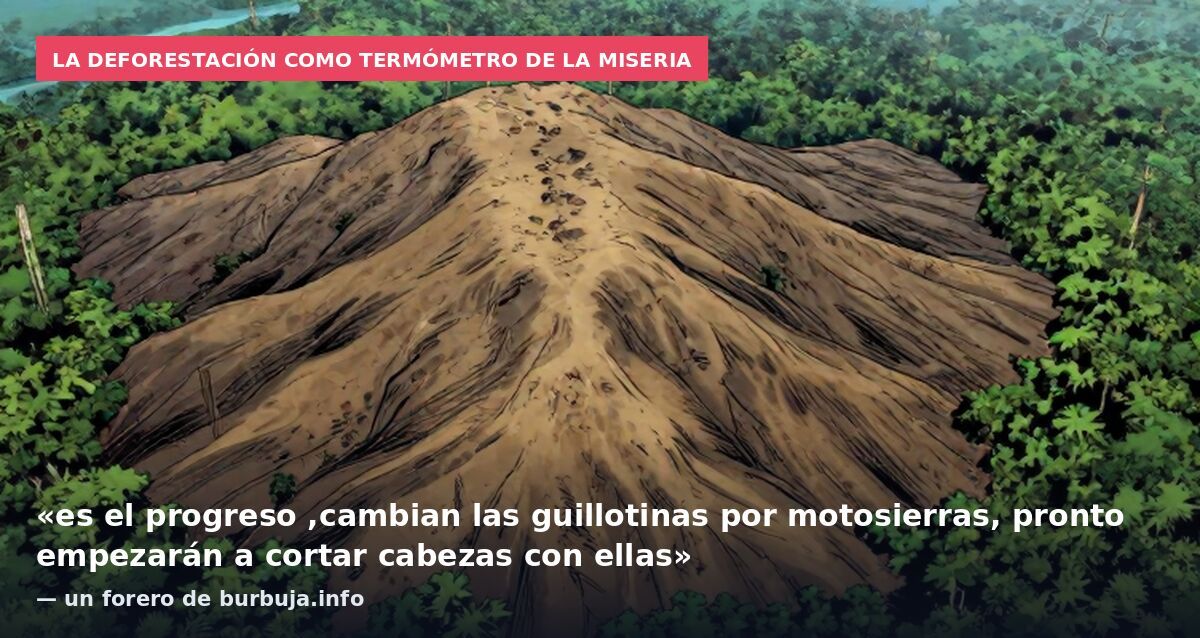 La deforestación como termómetro de la miseria: «es el progreso ,cambian las guillotinas por motosierras, pronto empezarán a cortar cabezas con ellas» — un forero de burbuja.info