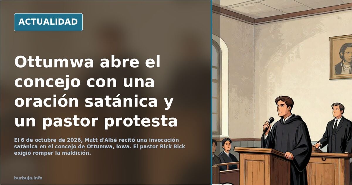 SATÁNICA ORACIÓN recitada el 6 de octubre 2026 en plena sesión del concejo municipal de un municipio de Iowa (EE. UU.) llamado Ottumwa.