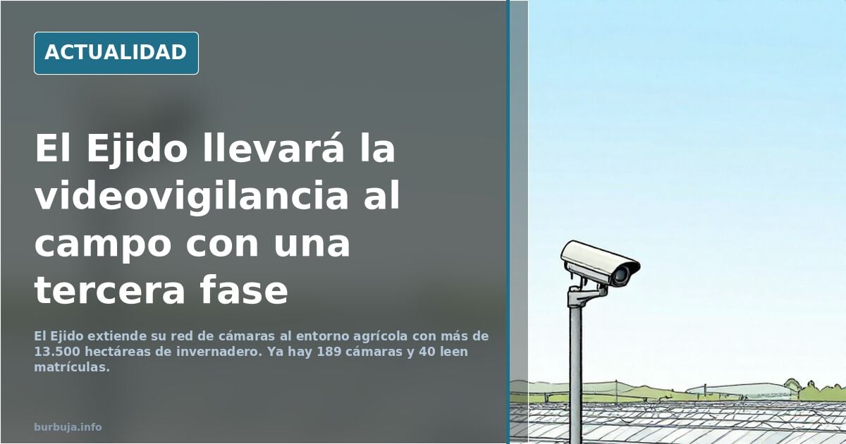 El Ejido prepara la tercera fase de su videovigilancia para reforzar la seguridad en el campo