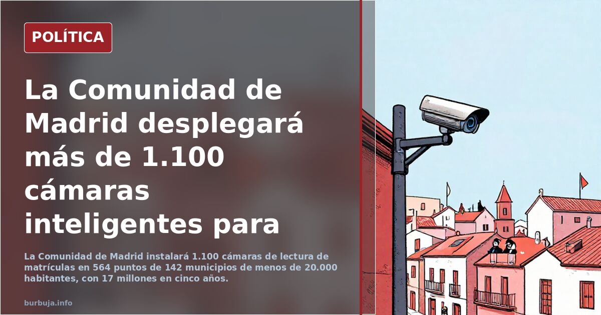 La Comunidad de Madrid desplegará más de 1.100 cámaras inteligentes para lectura de matrículas en 142 municipios